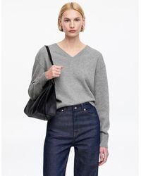 ARKET - Pullover Aus Baumwolle Und Wolle Mit V-Ausschnitt - Lyst