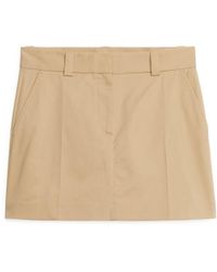 ARKET Cotton Mini Skirt - Natural
