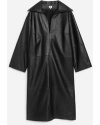ARKET - Open-Collar Leather Dress - Lyst