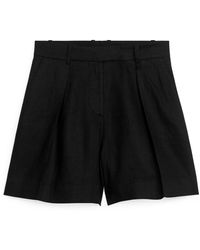 ARKET - High Waist Linen Shorts - Lyst