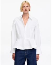 ARKET - Cotton Peplum Shirt - Lyst