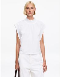 ARKET - Smocked Cotton Poplin Top - Lyst