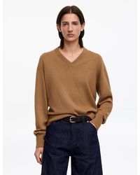 ARKET - Pullover Aus Baumwolle Und Wolle Mit V-Ausschnitt - Lyst