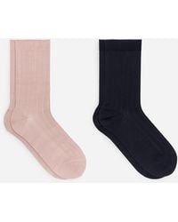 ARKET - Ribbed Silk-Blend Socks - Lyst