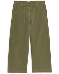 ARKET - Cropped Cotton Linen Chinos - Lyst