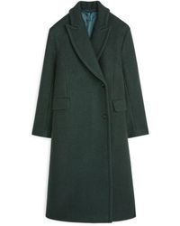 ARKET Double-breasted Wool Coat - Green