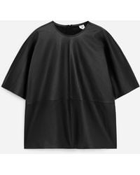 ARKET - Leather T-Shirt - Lyst