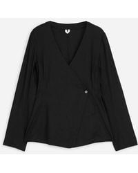 ARKET - Linen Blend Wrap Blouse - Lyst