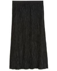 ARKET Crinkled Tafetta Skirt - Black