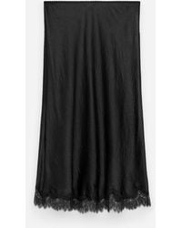 ARKET - Lace-Detail Satin Skirt - Lyst
