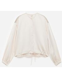 ARKET - Volume-Sleeve Satin Blouse - Lyst
