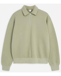 ARKET - Half Zip Cotton Sweatshirt - Lyst