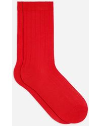 ARKET - Ribbed Silk-Blend Socks - Lyst