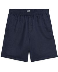 ARKET - Cotton-linen Drawstring Shorts - Lyst