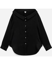 ARKET - Open-Neck Silk Shirt - Lyst