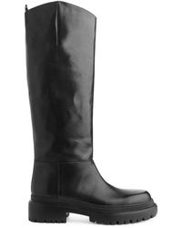 ARKET Wide-shaft Wedge Boots in Black | Lyst UK