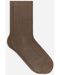 ARKET - Ribbed Silk-Blend Socks - Lyst