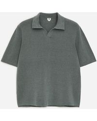 ARKET - Cotton Linen Polo Shirt - Lyst