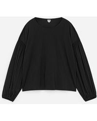 ARKET - Balloon-Sleeve Cotton Blouse - Lyst