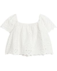 ARKET - Broderie Anglaise Blouse - Lyst