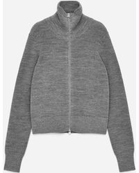 ARKET - Wool-Cotton Zip Cardigan - Lyst