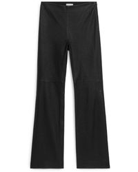 ARKET - Flared Leather Trousers - Lyst