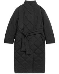 ARKET - Quilted Shawl Collar Coat - Lyst