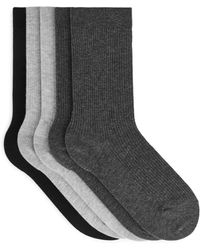 ARKET - Cotton Rib Socks Set Of 5 - Lyst
