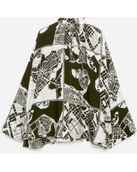 ARKET - Stockholm Print Gathered Blouse - Lyst