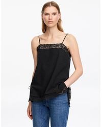 ARKET - Lace-Trim Cotton Strap Top - Lyst