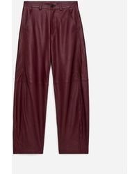 ARKET - Barrel Leather Trousers - Lyst