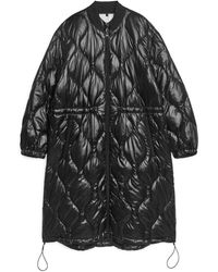 ARKET - Shiny Quilted Parka - Lyst