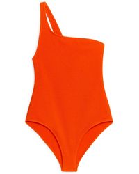 ARKET - Crinkle One-shoulder Swimsuit - Lyst