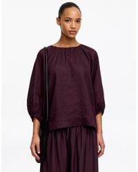 ARKET - Gathered Linen Blouse - Lyst