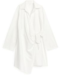 ARKET - Cotton Neps Wrap Dress - Lyst