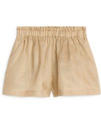 ARKET - Wide Linen Shorts - Lyst