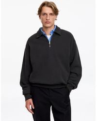 ARKET - Half Zip Cotton Sweatshirt - Lyst