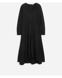ARKET - Flared Wool-Blend Midi Dress - Lyst