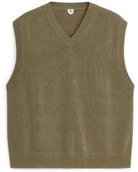 ARKET - Knitted Linen Cotton Vest - Lyst