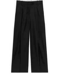 ARKET - Wide Wool Blend Trousers - Lyst