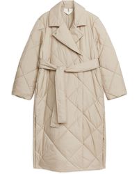 ARKET - Quilted Wrap Coat - Lyst