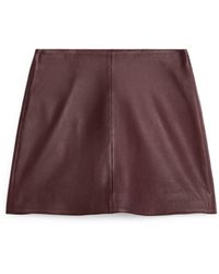 ARKET - Mini Leather Skirt - Lyst