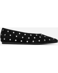 ARKET - Studded Suede Ballet Flats - Lyst