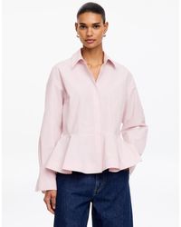 ARKET - Cotton Peplum Shirt - Lyst