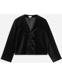 ARKET - Velvet Bow Blouse - Lyst