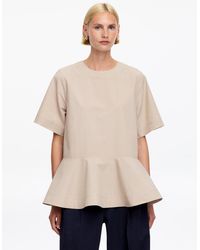 ARKET - Pima Cotton Peplum T-Shirt - Lyst