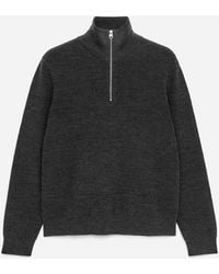 ARKET - Wool & Cotton Half Zip Jumper - Lyst