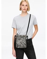 ARKET - Zebra-Print Leather Crossbody Bag - Lyst