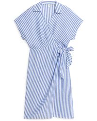 ARKET - Midi Linen Wrap Dress - Lyst