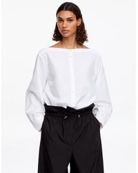 ARKET - Boat-Neck Cotton Blouse - Lyst